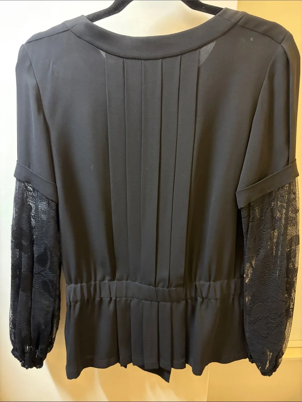 CHANEL Black Lace-Sleeve Blazer Jacket